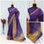 Women's violet & golden zari woven kanjivaram style silk blend saree with blouse piece