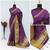 Women's wine & golden zari woven kanjivaram style silk blend saree with blouse piece