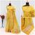 Women's yellow & golden zari woven kanjivaram style silk blend saree with blouse piece