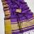 Women's violet & golden zari woven kanjivaram style silk blend saree with blouse piece