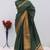 Women's purple & golden zari woven kanjivaram style silk blend saree with blouse piece