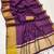 Women's wine & golden zari woven kanjivaram style silk blend saree with blouse piece