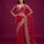 Ruby red designer sequence embroidery work net saree