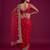 Ruby red designer sequence embroidery work net saree