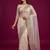 Pearl ivory designer sequence embroidery work net saree