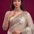 Pearl ivory designer sequence embroidery work net saree