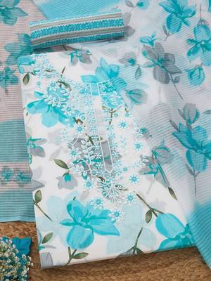 embroidered unstitched dress material 1