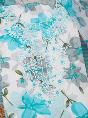embroidered unstitched dress material 2