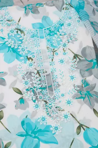 embroidered unstitched dress material