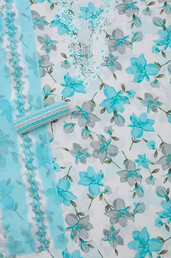 embroidered unstitched dress material