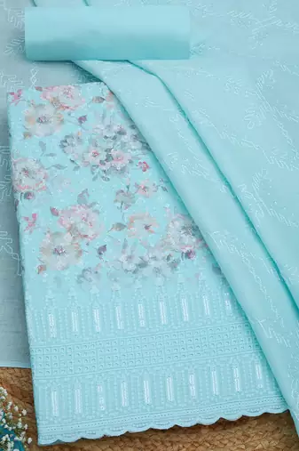 women floral printed unstitched dress material