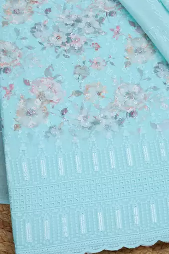 women floral printed unstitched dress material