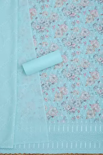 women floral printed unstitched dress material