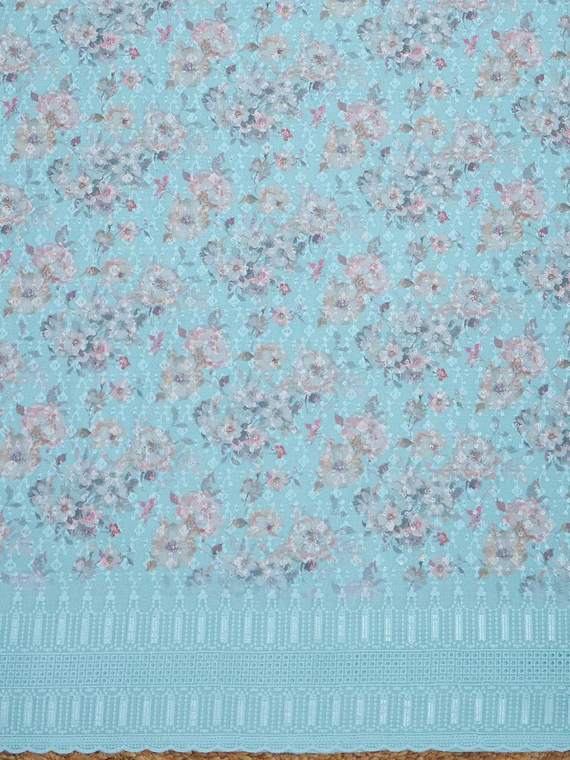 women floral printed unstitched dress material