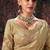 beige kanjivaram silk heavy embroidery beads party wear saree