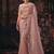pink linen salsa heavy embroidery beads party wear saree