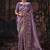 Dark purple salsa heavy embroidery beads party wear saree