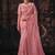 pink bala silk blend heavy embroidery beads party wear saree
