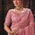 pink bala silk blend heavy embroidery beads party wear saree