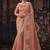 peach salsa heavy embroidery beads party wear saree