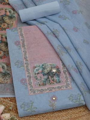 printed linen unstitched dress material 1