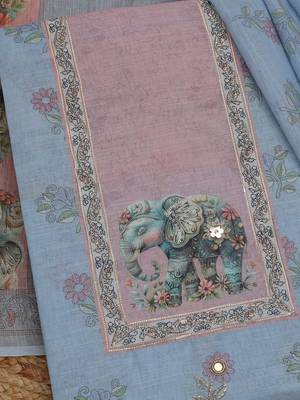 printed linen unstitched dress material 2