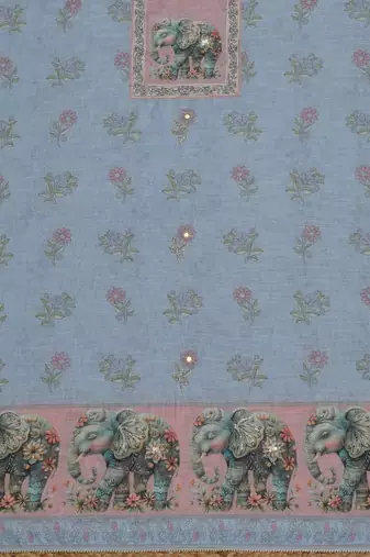 printed linen unstitched dress material
