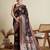 Maroon ethnic motifs woven design zari banarasi saree
