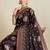 Maroon ethnic motifs woven design zari banarasi saree