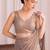 Beige embellished embroidered tissue designer saree