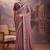 Purple embellished embroidered poly georgette heavy work saree