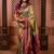 Green classic indian silk rich woven pallu design sarees