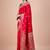 Red woven design zari banarasi saree with unstitched blouse
