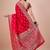 Red woven design zari banarasi saree with unstitched blouse