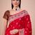 Red woven design zari banarasi saree with unstitched blouse