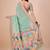 Green geometric woven design zari banarasi saree