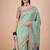 Green geometric woven design zari banarasi saree