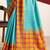 Blue woven design tussar sarees blouse piece