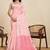 Pink printed saree with unstitched blouse