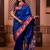 Navy blue classic indian silk rich woven pallu design sarees