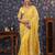 Yellow sequinned embellished saree with blouse piece