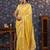 Yellow sequinned embellished saree with blouse piece