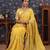 Yellow sequinned embellished saree with blouse piece