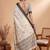 Off white ethnic motifs linen blend handloom tussar saree