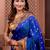 Blue classic indian silk rich woven pallu design sarees
