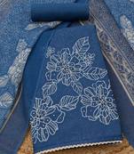 embroidered  cotton unstitched dress material