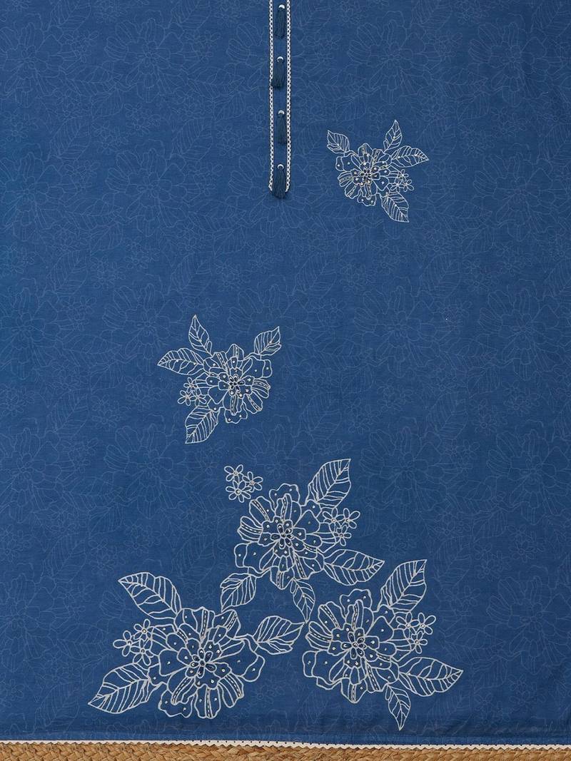 embroidered  cotton unstitched dress material