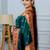 Green festive silk ornate zari border sarees