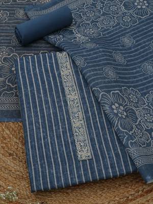 printed linen unstitched dress material 1