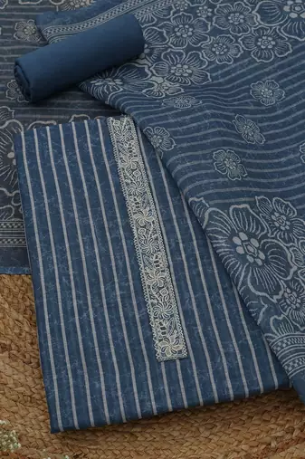 printed linen unstitched dress material